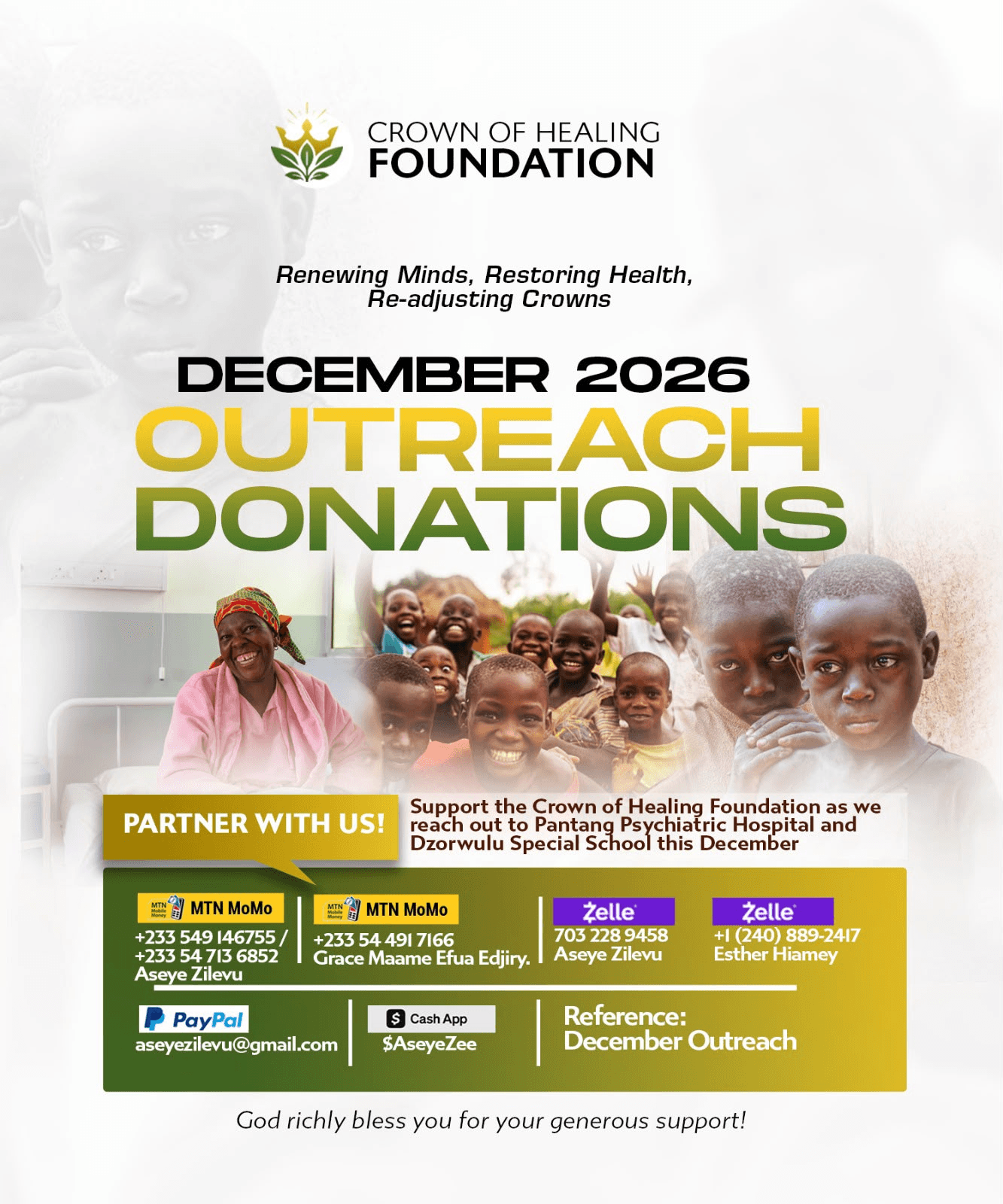 December Outreach And Donation Drive